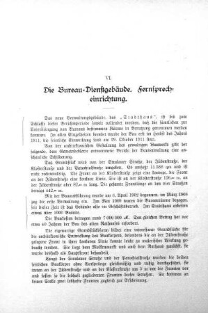 VI. Die Bureau-Dienstgebäude Fernsprecheinrichtung