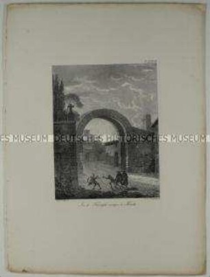 Arc de Triomphe antique à Merida (T. II/Pl. 58 des Mappenwerkes: Souvenirs Pittoresques)