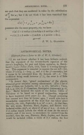 Astronomical Notes.