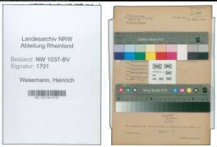 Entnazifizierung Heinrich Wesemann , geb. 10.05.1904 (Landwirt)