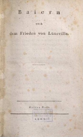Baiern nach dem Frieden von Lüneville, 1