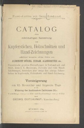 Kupferst., Holzschn., Handzeichn. ... : 10.11.