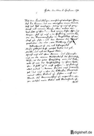 1: Brief von August Friedrich Ursinus an Johann Wilhelm Ludwig Gleim