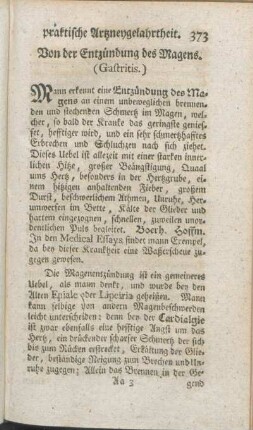 Von der Entzündung des Magens. (Gastritis.)