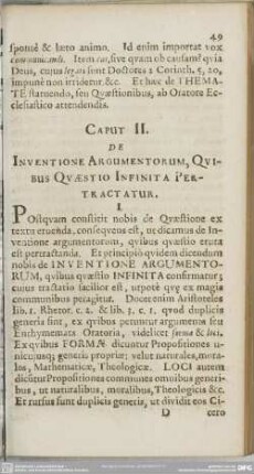 Caput II. De Inventione Argumentorum, Quibus Quaestio Infinita Pertractatur