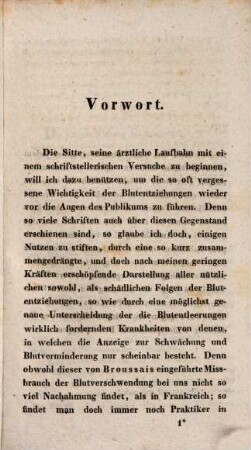 Über die Wirkungen der Blutentziehungen : Inaugural-Abhandlung