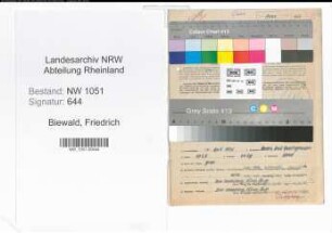 Entnazifizierung Friedrich Biewald , geb. 12.04.1893 (Lehrer)
