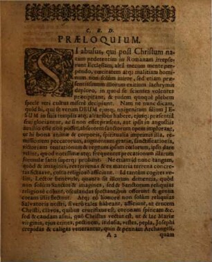 Disputatio Theologica De Reliquiis Christi Et Sanctorum Earumque Cultu