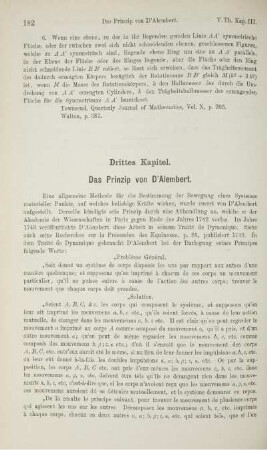 Drittes Kapitel. Das Prinzip von D'Alembert.
