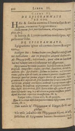 Caput VI. De Epigrammate Et Ode