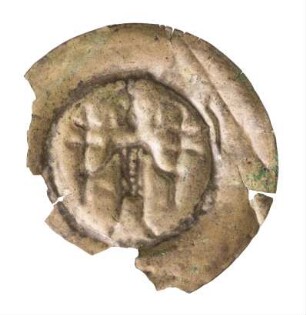 Münze, Brakteat, Pfennig, 2. Hälfte 13. Jh.