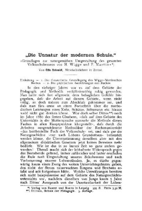 Die Unnatur der modernen Schule