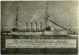 Der englische Panzerkreuzer "Aboukir"
