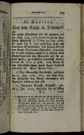 XI. Capitel. Von dem König in Dänemark.