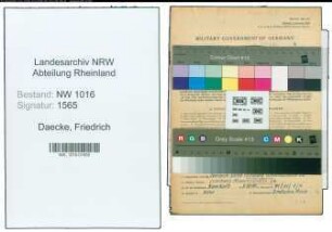 Entnazifizierung Friedrich Daecke , geb. 11.10.1891 (Hufschmiedemeister)