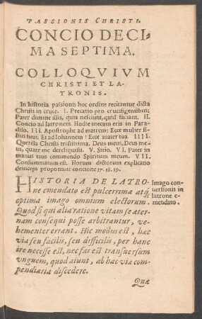 Concio Decima Septima. Colloquium Christi Et Latronis.