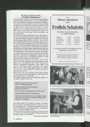Die Börner-Speeldeel spielt: "Frollein Schalotte"