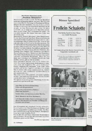 Die Börner-Speeldeel spielt: "Frollein Schalotte"