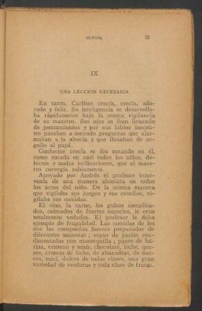 IX - Una lección nescesaria
