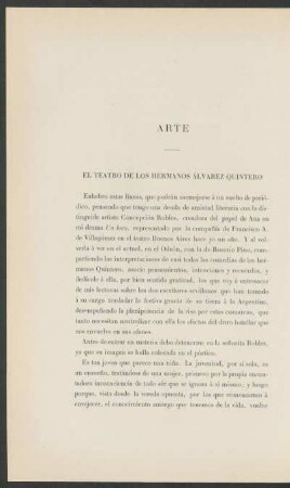 Arte : El teatro de los hermanos Álvarez Quintero. - El teatro de la época de Shakespeare.