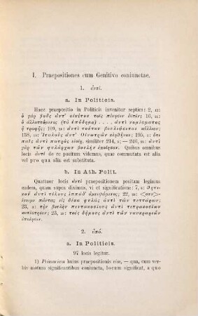 De praepositionum in Aristotelis Politicis et in Atheniensium Politia usu : Dissertatio academica