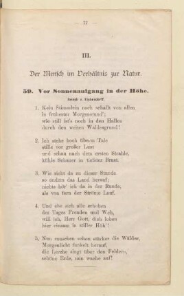 III. Der Mensch im Verhältnis zur Natur