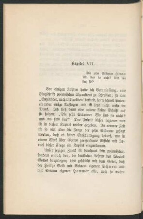 Kapitel VII. Die zehn Stämme Israels: Wo sind sie nicht? Und wo sind sie?