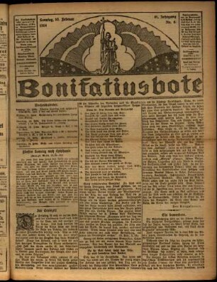 Erste Ausgabe vom Sonntag, den 10. Februar 1924.