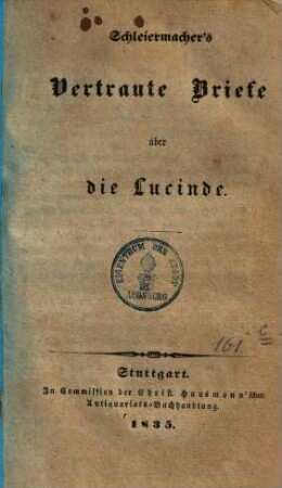 Vertraute Briefe über die Lucinde