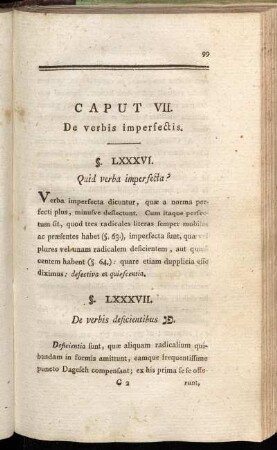 Caput VII. De verbis imperfectis.