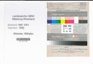 Entnazifizierung Wilhelm Wimmer , geb. 11.04.1898 (Schulrat)