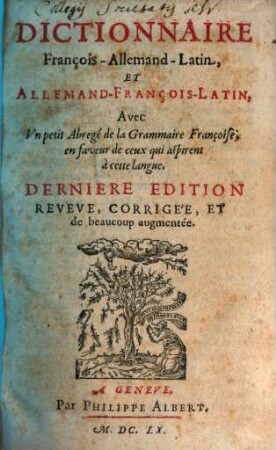 Dictionnaire François-Allemand-Latin