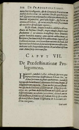 Caput VII. De Prædestinatione Prolegomena.
