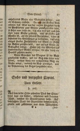 67-185, Sechs und vierzigstes Capitel. Vom Gesicht (§508-§546).