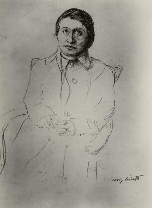 Sitzende Frau (Charlotte Corinth), Kniestück von vorn