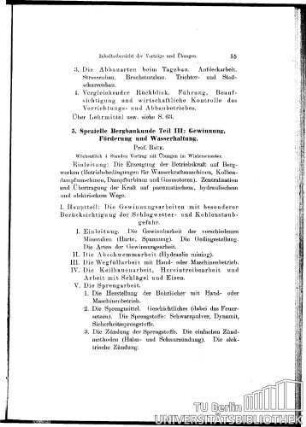 5. Spezielle Bergbaukunde Teil III: Gewinnung, Förderung und Wasserhaltung