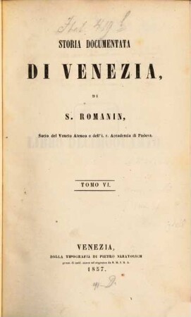 Storia documentata di Venezia, 6