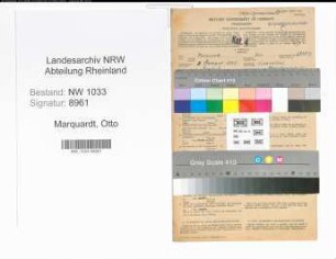 Entnazifizierung Otto Marquardt , geb. 08.01.1898 (Polizeibeamter)