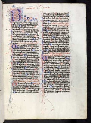 Zierinitiale (Psalm 1): B(eatus vir); Zierinitialen: Q(uare); V(erba)