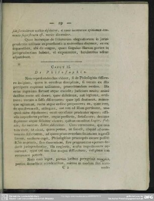 Caput II. De Philosophia