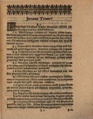 Theses philos. ... de quaestione: an Deus sit materia prima?