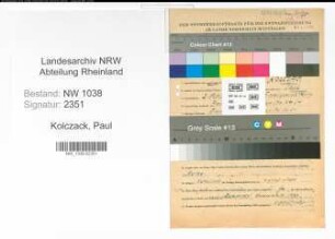 Entnazifizierung Paul Kolczack , geb. 02.02.1912 (Polizist)