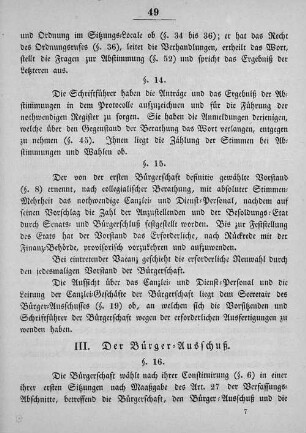 III. Der Bürger-Ausschuß.