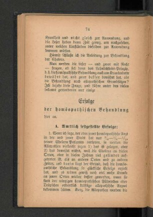 Erfolge der homöopathischen Behandlung