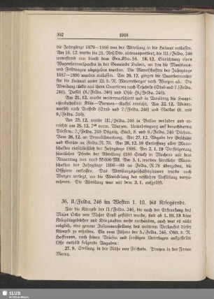 36. II./Felda. 246 im Westen 1. 10. bis Kriegende