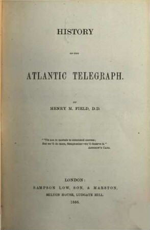 History of the Atlantic Telegraph