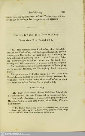 Fünfundzwanzigste Betrachtung. Von der Erschöpfung