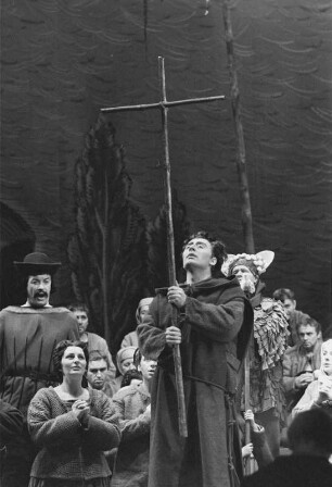 Szenenbilder aus "Der arme Konrad", Oper von Jean Kurt Forest. Staatsoper Berlin, Oktober 1959 (Uraufführung 04.10.1959)
