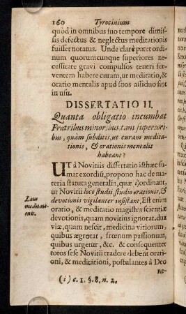 160-169, Dissertatio II