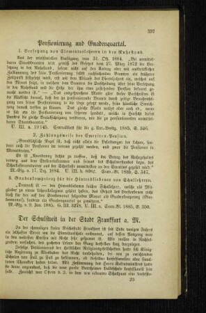 Pensionierung und Gnadenquartal